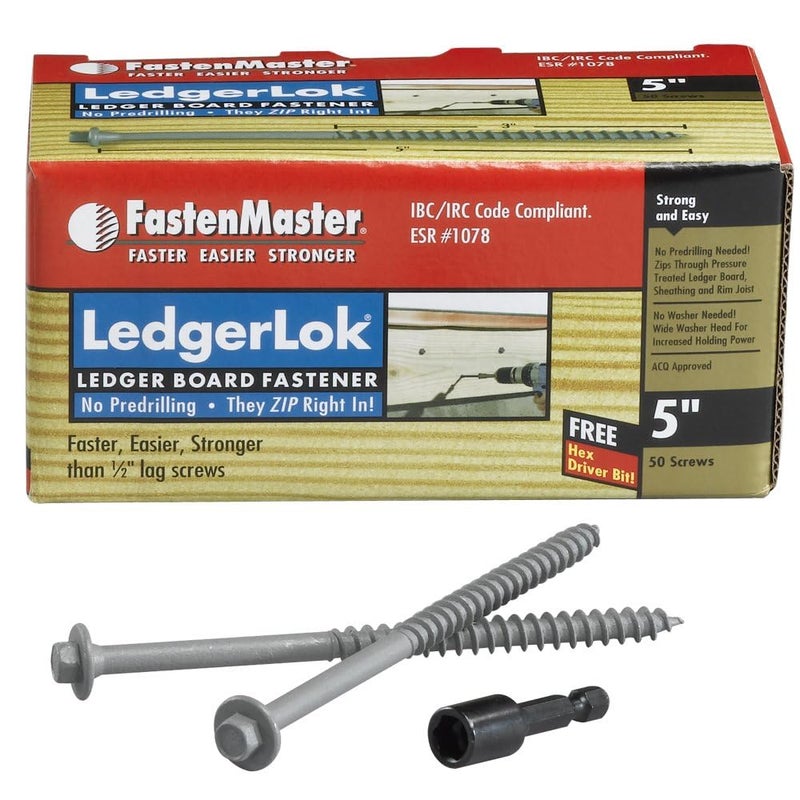 FastenMaster FMLL005-50 LedgerLOK Ledger Board Fastener, 5 Inches, 50-Count - Image 2